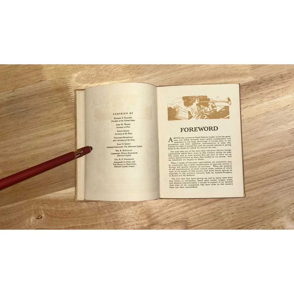 Antique - 1921‎ 'LEST WE FORGET' - George Trimble Signed American Legion Book